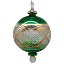 Emerald Green Floral Ball Ornament with 24k Gold