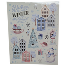 Walking in a Winter Wonderland Foil-Accented Window Cling Sheet – Storybook Village Scene