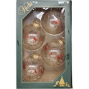 Krebs Value Glass Ornament 4 pack - Cardinals on Snowy Braches - Christmas >> Ornaments >> Glass - by Christmas By Krebs