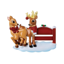 Reindeer Couple with Park Sign Personalized Christmas Ornament
