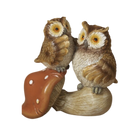 Owl on Mushroom Figurine -