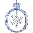 Frosted Elegance: A Silver Snowflake Ornament Aglow - 20 inch