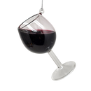 Glass Wine Glass Ornament - Merlot