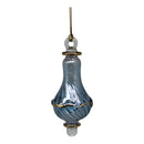 Slate Blue Perfume Bottle Ornament with Gold Accent