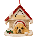 Ceramic Doghouse Ornament - Cocker Spaniel - Blonde