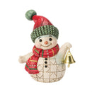 Snowman Holding Bell Mini Figurine