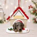 Ceramic Doghouse Ornament - Labrador - Chocolate - Animals - by E&S Pets - view 2