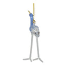 Clear and Blue Heron Ornament with Asfour Crystal Eyes