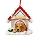 Ceramic Doghouse Ornament - Golden Retriever - Animals - by E&S Pets