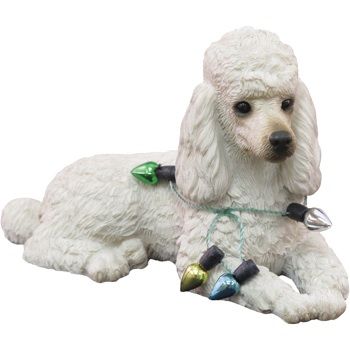 Lying Poodle White Ornament - The Country Christmas Loft