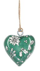 Mini Botanical Heart Ornament - Light Green