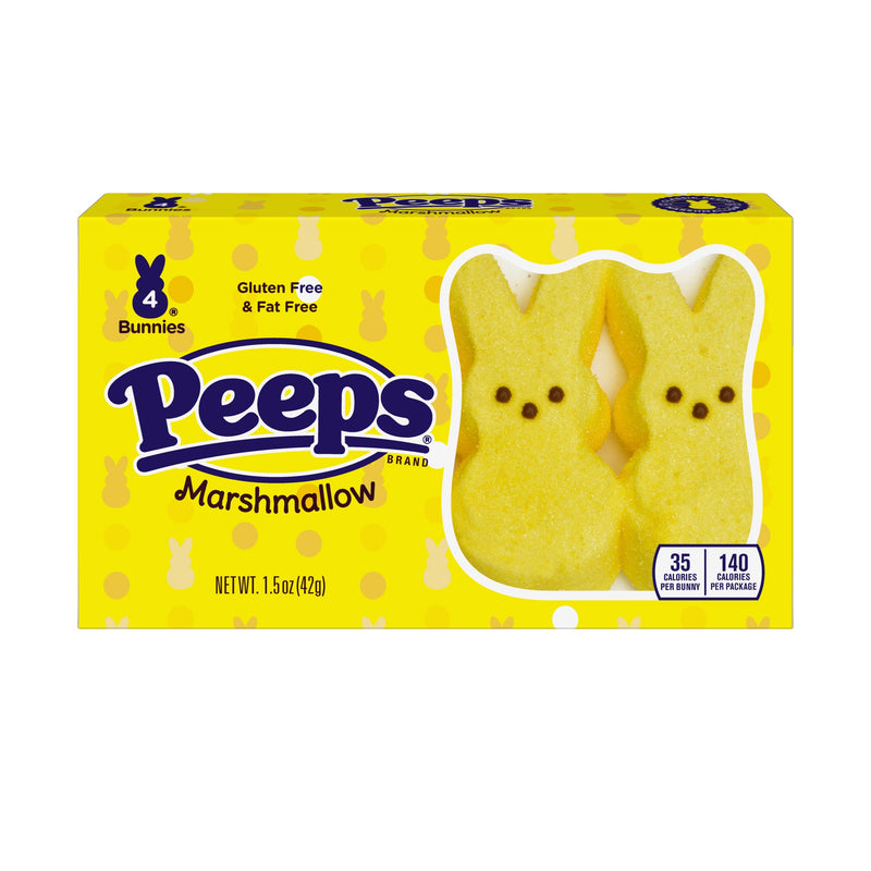 Peeps  Marshmallow Bunnies -  Yellow 4 Count