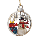 Wooden Ornament - Jolly Snowman with Presents