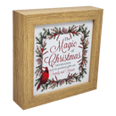 Lighted Holiday Cardinal Block - The Magic of Christmas Never Ends