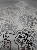 Elegant Snowflake Window Foil Cling Sheet – Minimalist Line-Art Design