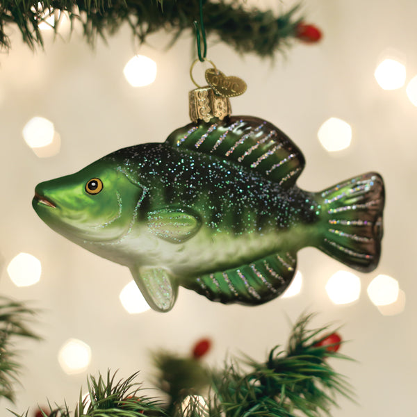 Crappie Fish Glass Ornament