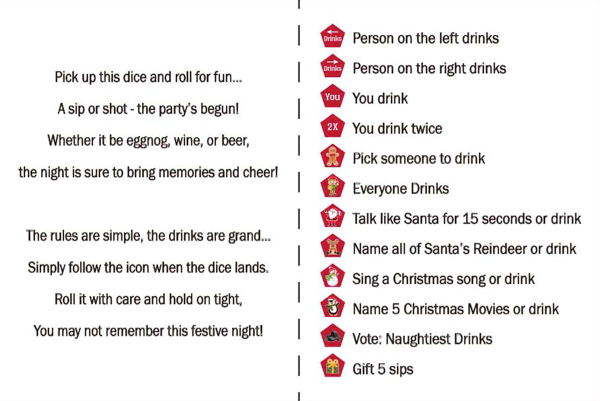 Merry Drinkmas - Drink Decider Dice Charm