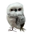 Oliver Faux Fur Owl Figurine - Looking Left