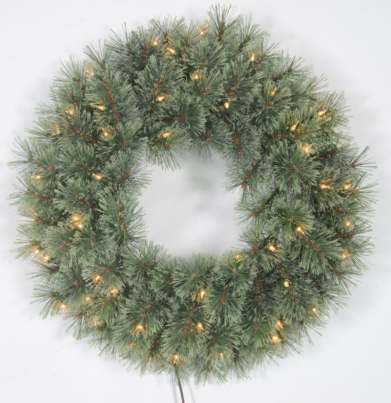 Ponderosa Pine Cashmere Lighted Wreath - 30 Inch