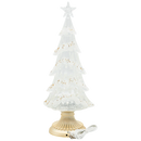 Lighted Swirl Tree with Gold Crystals & Base