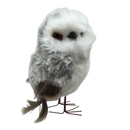 Jasper Faux Fur Owl Figurine - Looking Right