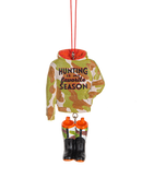 Camo Hunting Hoodie w/Boots Ornament - Hunting Is My Favorite Season