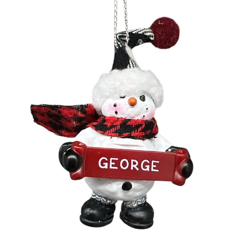 Cozy Snowman Ornament (Letters G - R) -