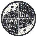 Sip Sip Hooray Coaster -  Mountais and Trees - Black and White Compass