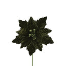 Poinsettia Pick - Hunter Green - 12 inch Bloom - 10 Inch Stem