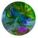 Dragonfly Fused Glass Bird Bath - Home & Living >> Garden - by Gift Essentials - view 2