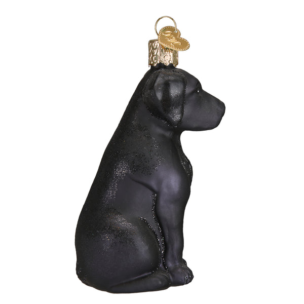 Black Labrador Glass Ornament