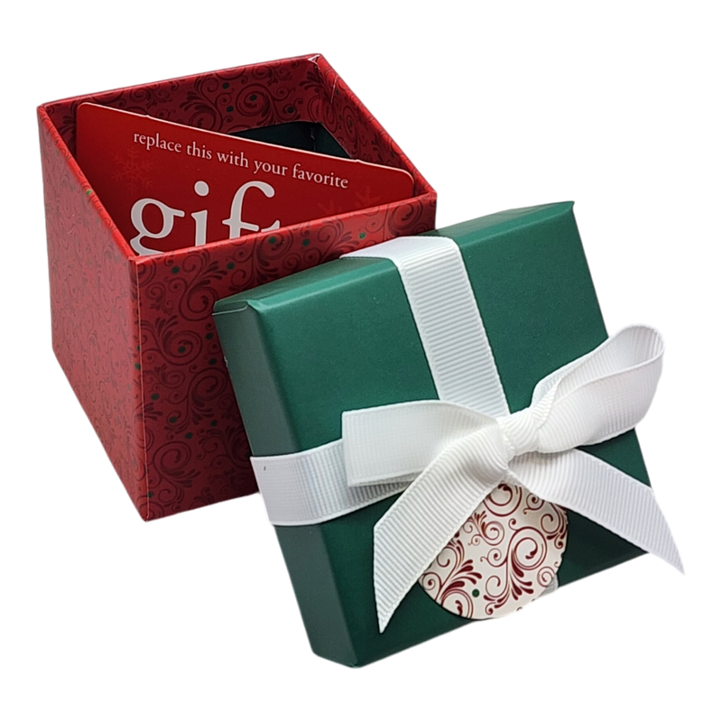 Gift Box Cube for Gift Cards - 3" x 3" - Burgandy Swirl