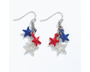 Patriotic Triple Star Dangle Earrings - Gift Shoppe >> Jewelry >> Earrings - by Periwinkle By Barlow