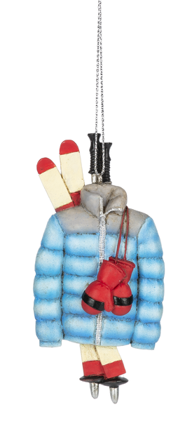 Ski Equipment Ornament - Jacket With Skis and Poles