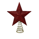Mini Glitter Star Tree Topper - Red