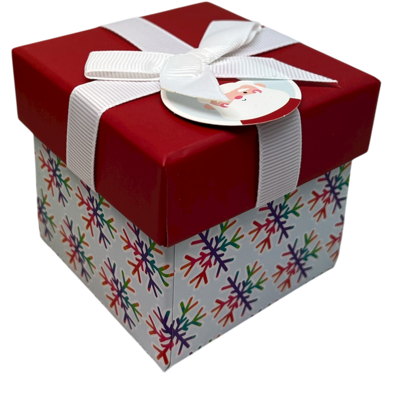 Gift Box Cube for Gift Cards - 3" x 3" - Rainbow Snowflake