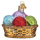 Basket of Yarn Glass Ornament