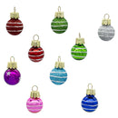 Miniature Decorated Glass Ball Ornaments - 25-Piece Box