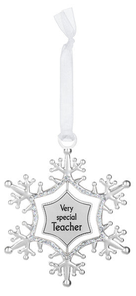 Swirling Snowflake Ornament - Very Special Teacher - The Country Christmas Loft