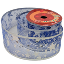 Sheer Wire-edged 2 inch Ribbon - 27 Feet - Blue