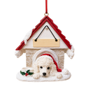 Ceramic Doghouse Ornament - Poodle White - Animals - by E&S Pets