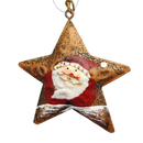 Rustic Santa Star Ornament - Hat Right
