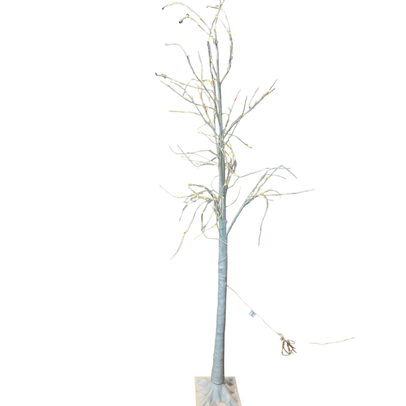 8 Foot White Wrapped Lighted Tree