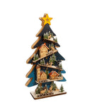 Battery-Operated Light-Up LED Wooden Christmas Tree With Village Scene - Christmas >> Decor - by Kurt Adler