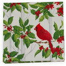 Holly And Songbirds White And  Silver Cocktail Napkins