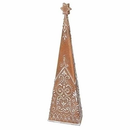 Gingerbread Tri-Tree - White Glitter and Star - 15 Inch - Christmas >> Figurines - by Roman