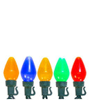 25-Light Multi-Color Pearl LED C7 Light Set With Green Wire - Christmas >> Lighting - by Kurt Adler - view 4