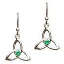 Sterling Silver Green CZ Trinity Earring
