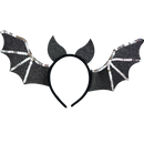 Halloween Headband Silver Trim Bat Wings - Kids Size