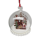 Glass Snow Ball Scene Ornament - Santa and Friends
